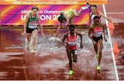9 August 2017; Birtukan Fente of Ethiopia falls into the water during round one of the Women's 3000m Steeplechase event during day six of the 16th IAAF World Athletics Championships at the London Stadium in London, England. Photo by Stephen McCarthy/Sportsfile