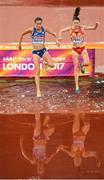 9 August 2017; Francesca Bertoni of Italy, left, and Maria Jose Perez of Spain during round one of the Women's 3000m Steeplechase event during day six of the 16th IAAF World Athletics Championships at the London Stadium in London, England. Photo by Stephen McCarthy/Sportsfile