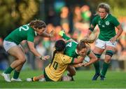 9 August 2017; Eimear Considine of Ireland is tackled by Trilleen Pomare of Australia during the 2017 Women's Rugby World Cup Pool C match between Ireland and Australia at the UCD Bowl in Belfield, Dublin. Photo by Eóin Noonan/Sportsfile