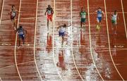 9 August 2017; Athletes, from left, Shota Iizuka of Japan, Isiah Young of the USA, Kyle Greaux of Trinidad & Tobago, Neethaneel Mitchell-Blake of Great Britain, Akani Simbine of South Africa, Filippo Tortu of Italy and David Lima of Portugal during their semi-final of the Men's 200m event during day six of the 16th IAAF World Athletics Championships at the London Stadium in London, England. Photo by Stephen McCarthy/Sportsfile