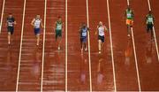 9 August 2017; Athletes, from left, Christophe Lemaitre of France, Daniel Talbot of Great Britain, Wayde van Niekerk of South Africa, Ameer Webb of the USA, Ramil Guliyev of Turkey, Wilfried Koffi Hua of the Ivory Coast and Winston George of Guyana during their semi-final of the Men's 200m event during day six of the 16th IAAF World Athletics Championships at the London Stadium in London, England. Photo by Stephen McCarthy/Sportsfile