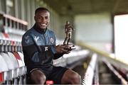 10 August 2017; Fuad Sule of Bohemians with his SSE Airtricity/SWAI Player of the Month Award for July 2017 at Dalymount Park, Phibsborough, in Dublin. Photo by Matt Browne/Sportsfile