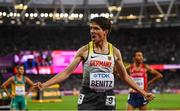 10 August 2017; Timo Benitz of Germany reacts after his round one heat of the Men's 1500m event during day seven of the 16th IAAF World Athletics Championships at the London Stadium in London, England. Photo by Stephen McCarthy/Sportsfile