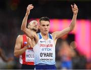 10 August 2017; Chris O'Hare of Great Britain following his round one heat of the Men's 1500m event during day seven of the 16th IAAF World Athletics Championships at the London Stadium in London, England. Photo by Stephen McCarthy/Sportsfile