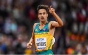 10 August 2017; Luke Mathews of Australia following round one of the Men's 1500m event during day seven of the 16th IAAF World Athletics Championships at the London Stadium in London, England. Photo by Stephen McCarthy/Sportsfile