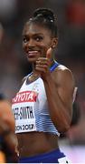 10 August 2017; Dina Asher-Smith of Great Britain following her semi-final of the Women's 200m event during day seven of the 16th IAAF World Athletics Championships at the London Stadium in London, England. Photo by Stephen McCarthy/Sportsfile