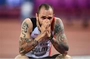 10 August 2017; Ramil Guliyev of Turkey after winning the final of the Men's 200m event during day seven of the 16th IAAF World Athletics Championships at the London Stadium in London, England. Photo by Stephen McCarthy/Sportsfile