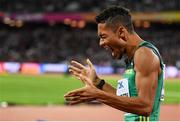 10 August 2017; Wayde van Niekerk of South Africa reacts following the final of the Men's 200m event during day seven of the 16th IAAF World Athletics Championships at the London Stadium in London, England. Photo by Stephen McCarthy/Sportsfile