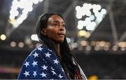 10 August 2017; Dalilah Muhammad of the USA after finishing second in the final of the Women's 400m Hurldes event during day seven of the 16th IAAF World Athletics Championships at the London Stadium in London, England. Photo by Stephen McCarthy/Sportsfile