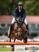 10 August 2017; Steve Guerdat of Switzerland competing on Cayetana during the Anglesea Serpentine Stakes at the Dublin Horse Show at the RDS in Ballsbridge, Dublin. Photo by Cody Glenn/Sportsfile