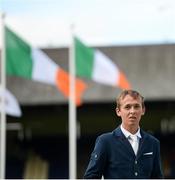 10 August 2017; Bertram Allen of Ireland after winning the Anglesea Serpentine Stakes on Izzy By Picobello at Dublin Horse Show at the RDS in Ballsbridge, Dublin. Photo by Cody Glenn/Sportsfile