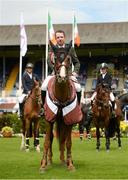 10 August 2017; Greg Broderick of Ireland after winning The Speed Derby by The Clayton Hotel Ballsbridge on Zuidam at the Dublin Horse Show at the RDS in Ballsbridge, Dublin. Photo by Cody Glenn/Sportsfile