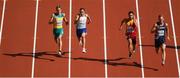 11 August 2017; Athletes, from left, Cedric Dubler of Australia, Ashley Bryant of Great Britain, Jorge Urena of Spain and Kevin Mayer of France compete in the Men's 100m Decathlon event during day eight of the 16th IAAF World Athletics Championships at the London Stadium in London, England. Photo by Stephen McCarthy/Sportsfile