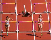 11 August 2017; Deborah John of Trinidad & Tobago after falling in the heats of the Women's 100m Hurdles event during day eight of the 16th IAAF World Athletics Championships at the London Stadium in London, England. Photo by Stephen McCarthy/Sportsfile