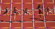 11 August 2017; Athletes, from left, Hyelim Jung of South Korea, Nadine Visser of the Netherlands, Nadine Hildebrand of Germany, Deborah John of Trinidad & Tobago and Elvira Herman of Belarus compete in their heat of the Women's 100m Hurdles event during day eight of the 16th IAAF World Athletics Championships at the London Stadium in London, England. Photo by Stephen McCarthy/Sportsfile