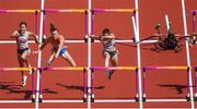 11 August 2017; Athletes, from left, Hyelim Jung of South Korea, Nadine Visser of the Netherlands, Nadine Hildebrand of Germany and Deborah John of Trinidad & Tobago compete in their heat of the Women's 100m Hurdles event during day eight of the 16th IAAF World Athletics Championships at the London Stadium in London, England. Photo by Stephen McCarthy/Sportsfile