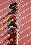 11 August 2017; Athletes during heat three of the Women's 100m Hurdles event during day eight of the 16th IAAF World Athletics Championships at the London Stadium in London, England. Photo by Stephen McCarthy/Sportsfile