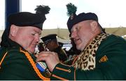 11 August 2017; Brian Donaghy, left, and Brian McGinley of the Irish Defence Forces Pipe Band during final preparations before performing at the Dublin International Horse Show at RDS, Ballsbridge in Dublin. Photo by Piaras Ó Mídheach/Sportsfile