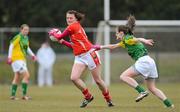 29 April 2012; Annie Walsh, Cork, in action against Bridgetta Lynch, Meath. Bord Gáis Energy Ladies National Football League, Division 1 Semi-Final, Cork v Meath, Crettyard, Co. Laois. Picture credit: Brian Lawless / SPORTSFILE