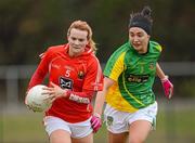 29 April 2012; Briege Corkery, Cork, in action against Katie O'Brien, Meath. Bord Gáis Energy Ladies National Football League, Division 1 Semi-Final, Cork v Meath, Crettyard, Co. Laois. Picture credit: Brian Lawless / SPORTSFILE