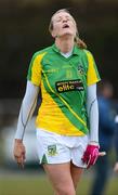 29 April 2012; Meath's Mary Sheridan shows her disappointment at the end of the game. Bord Gáis Energy Ladies National Football League, Division 1 Semi-Final, Cork v Meath, Crettyard, Co. Laois. Picture credit: Brian Lawless / SPORTSFILE