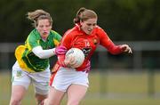 29 April 2012; Rhona Buckley, Cork, in action against Jenny Rispin, Meath. Bord Gáis Energy Ladies National Football League, Division 1 Semi-Final, Cork v Meath, Crettyard, Co. Laois. Picture credit: Brian Lawless / SPORTSFILE