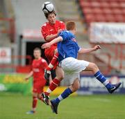 29 April 2012; Conor O'Driscoll, Cork Youth Leagues,  in action against Stephen Dunne, Dublin & District Schoolboys League. FAI Umbro Youth Inter League Cup Final, Dublin & District Schoolboys League v Cork Youth Leagues, Tolka Park, Dublin. Picture credit: Ray Lohan / SPORTSFILE