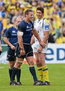 29 April 2012; Brad Thorn, Leinster, and Nathan Hines, ASM Clermont Auvergne, after the game. Heineken Cup Semi-Final, ASM Clermont Auvergne v Leinster, Stade Chaban Delmas, Bordeaux, France. Picture credit: Brendan Moran / SPORTSFILE