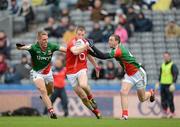 29 April 2012; Colm O'Neill, Cork, in action against Kevin Keane, left, and Keith Higgins, Mayo. Allianz Football League, Division 1 Final, Cork v Mayo, Croke Park, Dublin. Picture credit: Ray McManus / SPORTSFILE