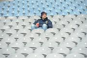 29 April 2012; A Mayo supporter relaxes in the Cusack Stand before the game. Allianz Football League, Division 1 Final, Cork v Mayo, Croke Park, Dublin. Picture credit: Ray McManus / SPORTSFILE