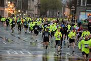 29 April 2012; A general view of a section of the almost 5,000 starters as they race along O'Connell Bridge during Run Dublin @ Night. Dublin City, Co. Dublin. Picture credit: Tomas Greally / SPORTSFILE