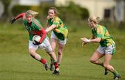 29 April 2012; Cora Staunton, Mayo, in action against Aisling Leonard, centre, and Bernie Breen, Kerry. Bord Gáis Energy Ladies National Football League, Division 2 Semi-Final, Kerry v Mayo, St Rynagh's GAA, Banagher, Co Offaly. Picture credit: David Maher / SPORTSFILE
