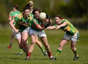 29 April 2012; Martha Carter, Mayo, in action against Lorraine Scanlon, left, and Patrice Dennehy, Kerry. Bord Gáis Energy Ladies National Football League, Division 2 Semi-Final, Kerry v Mayo, St Rynagh's GAA, Banagher, Co Offaly. Picture credit: David Maher / SPORTSFILE