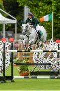 11 August 2017; Betram Allen of Ireland competing on Molly Malone V during the Furusiyya FEI Nations Cup presented by Longines at the Dublin International Horse Show at RDS, Ballsbridge in Dublin. Photo by Piaras Ó Mídheach/Sportsfile