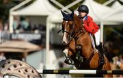 11 August 2017; Lillie Keenan of USA on Super Sox during the FEI Nations Cup during the Dublin International Horse Show at RDS, Ballsbridge in Dublin. Photo by Piaras Ó Mídheach/Sportsfile