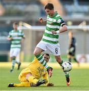 11 August 2017; Ronan Finn of Shamrock Rovers in action against Donal Gilmar of Glenville during the Irish Daily Mail FAI Cup first round match between Shamrock Rovers and Glenville at Tallaght Stadium in Tallaght, Dublin. Photo by Matt Browne/Sportsfile