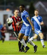 11 August 2017; Ibrahim Keita of Finn Harps in action against Derek Pender of Bohemians during the Irish Daily Mail FAI Cup First Round match between Finn Harps and Bohemians at Finn Park in Ballybofey, Donegal. Photo by Oliver McVeigh/Sportsfile