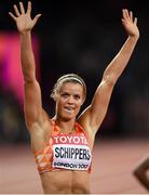 11 August 2017; Dafne Schippers of the Netherlands celebrates after winning the final of the Women's 200m event during day eight of the 16th IAAF World Athletics Championships at the London Stadium in London, England. Photo by Stephen McCarthy/Sportsfile