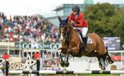 11 August 2017; Lillie Keenan of USA competing on Super Sox during the FEI Nations Cup during the Dublin International Horse Show at RDS, Ballsbridge in Dublin. Photo by Piaras Ó Mídheach/Sportsfile