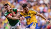 7 August 2017; Diarmuid Murtagh of Roscommon in action against Brendan Harrison of Mayo during the GAA Football All-Ireland Senior Championship Quarter Final replay match between Mayo and Roscommon at Croke Park in Dublin. Photo by Ramsey Cardy/Sportsfile