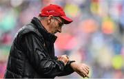 5 August 2017; Tyrone manager Mickey Harte during the GAA Football All-Ireland Senior Championship Quarter-Final match between Tyrone and Armagh at Croke Park in Dublin. Photo by Ramsey Cardy/Sportsfile