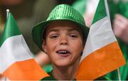 12 August 2017; Ireland supporter Eli Finn, aged 8, ahead of the FIBA U18 Women's European Basketball Championships match between Ireland and Poland at National Basketball Arena in Tallaght, Dublin. Photo by David Fitzgerald/Sportsfile