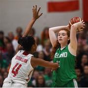 12 August 2017; Claire Melia of Ireland in action against Liliana Banaszak of Poland during the FIBA U18 Women's European Basketball Championships match between Ireland and Poland at National Basketball Arena in Tallaght, Dublin. Photo by David Fitzgerald/Sportsfile