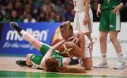 12 August 2017; Claire Melia of Ireland in action against Natalia Klimek of Poland during the FIBA U18 Women's European Basketball Championships match between Ireland and Poland at National Basketball Arena in Tallaght, Dublin. Photo by David Fitzgerald/Sportsfile