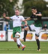 12 August 2017; Robbie Williams of Cork City in action against Aaron Greene of Bray Wanderers during the Irish Daily Mail FAI Cup first round match between Bray Wanderers and Cork City at the Carlisle Grounds in Bray, Co. Wicklow. Photo by Ramsey Cardy/Sportsfile