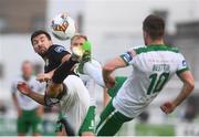 12 August 2017; Jason Marks of Bray Wanderers is tackled by Steven Beattie of Cork City during the Irish Daily Mail FAI Cup first round match between Bray Wanderers and Cork City at the Carlisle Grounds in Bray, Co. Wicklow. Photo by Ramsey Cardy/Sportsfile
