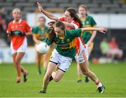 12 August 2017; Jadyn Lucey of Kerry in action against Niamh Reel of Armagh during the TG4 Ladies Football All-Ireland Senior Championship Quarter-Final match between Kerry and Armagh at Nowlan Park in Kilkenny. Photo by Matt Browne/Sportsfile