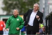 12 August 2017; Cork manager John Caulfield, right, and Bray Wanderers manager Harry Kenny during the Irish Daily Mail FAI Cup first round match between Bray Wanderers and Cork City at the Carlisle Grounds in Bray, Co. Wicklow. Photo by Ramsey Cardy/Sportsfile
