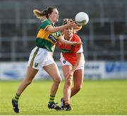 12 August 2017; Aisling Leonard of Kerry in action against Sharon Reel of Armagh during the TG4 Ladies Football All-Ireland Senior Championship Quarter-Final match between Kerry and Armagh at Nowlan Park in Kilkenny. Photo by Matt Browne/Sportsfile
