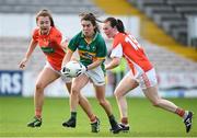 12 August 2017; Sarah Houlihan of Kerry in action against  Clodagh McCambridge and Sarah Marley of Armagh during the TG4 Ladies Football All-Ireland Senior Championship Quarter-Final match between Kerry and Armagh at Nowlan Park in Kilkenny. Photo by Matt Browne/Sportsfile